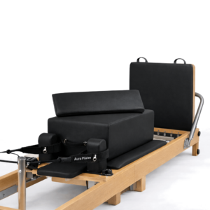 foldable oak wood pilates reformer | training pack