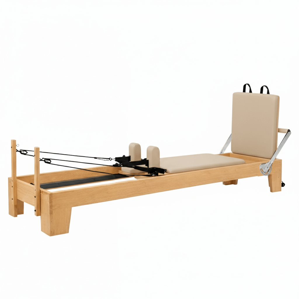 pilates reformer oak wood | essentia blush pink