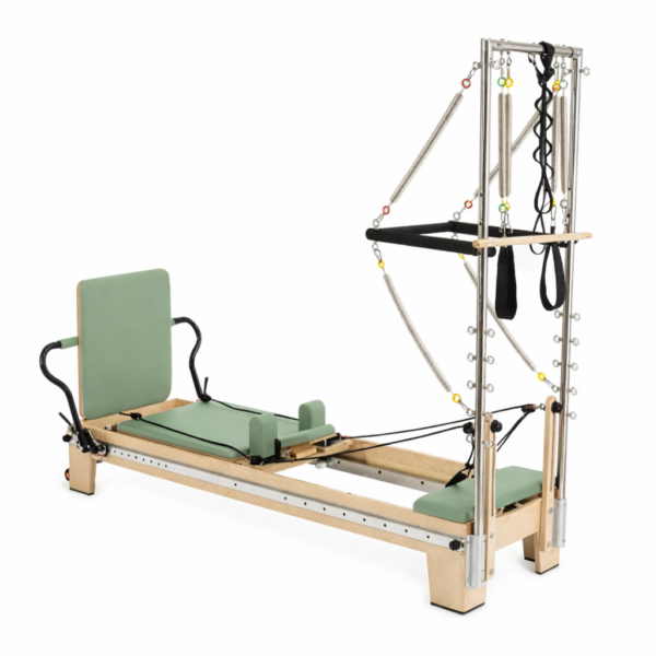 pilates reformer oak wood tower module | harmonia blush pink