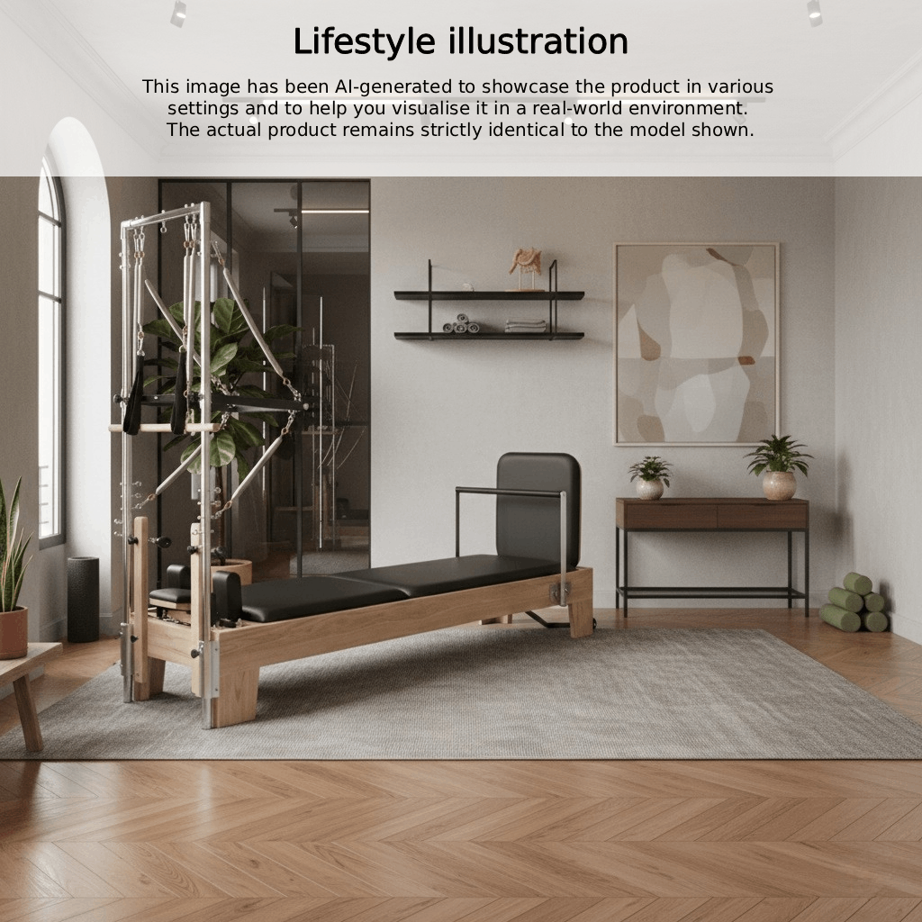 pilates reformer oak wood tower module | essentia