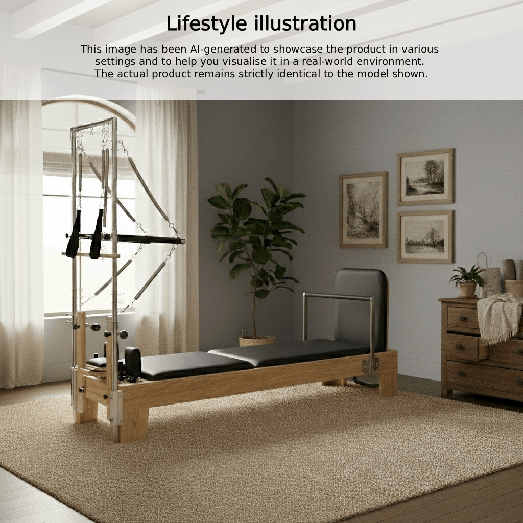 pilates reformer oak wood tower module | essentia