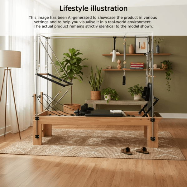 reformer pilates cadillac with trapeze maple wood