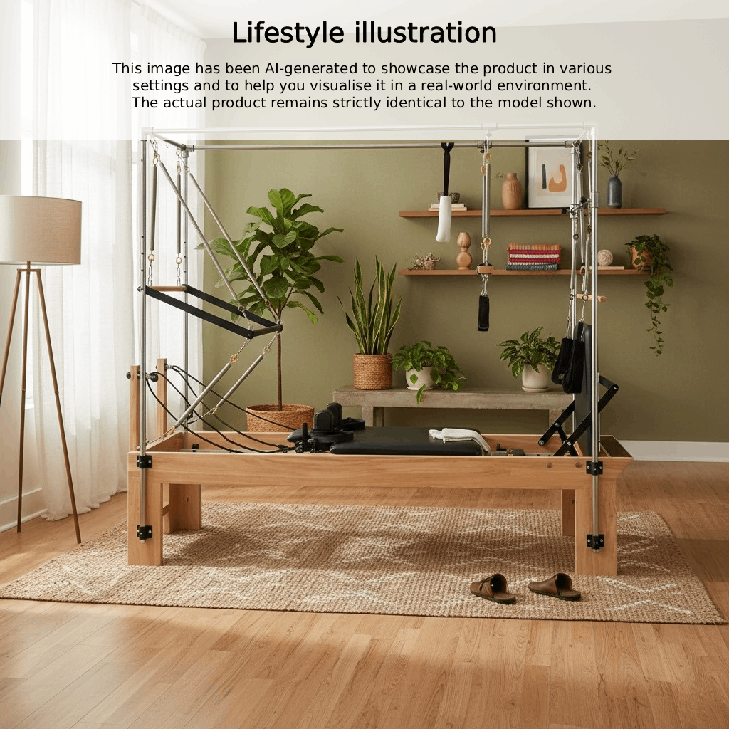 reformer pilates cadillac with trapeze maple wood
