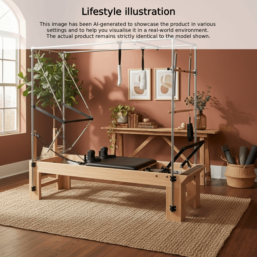 reformer pilates cadillac with trapeze maple wood